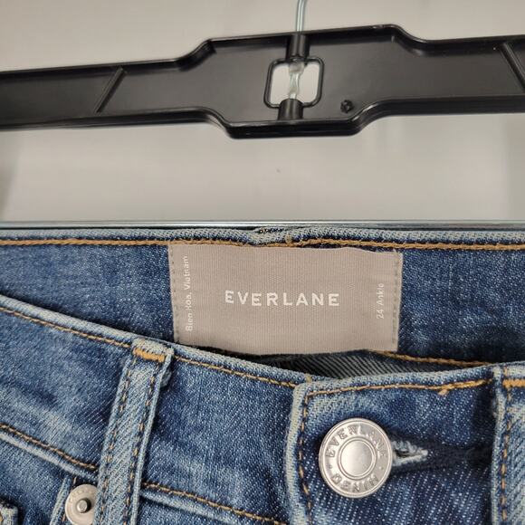 Everlane Blue Wash High Rise Skinny Ankle Jeans 24 - Picture 4 of 7